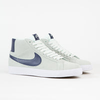 Nike SB Blazer Mid Shoes - Barely Green / Navy - Barely Green - White thumbnail