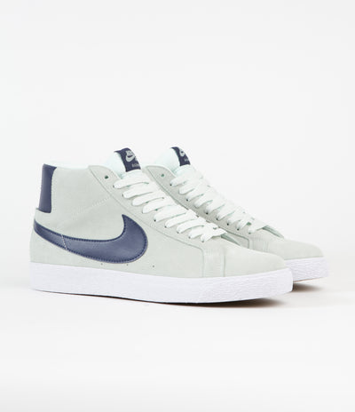 Nike SB Blazer Mid Shoes - Barely Green / Navy - Barely Green - White