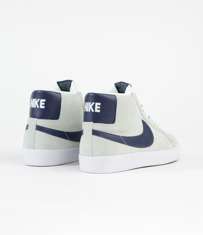 Nike SB Blazer Mid Shoes - Barely Green / Navy - Barely Green - White