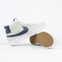 Nike SB Blazer Mid Shoes - Barely Green / Navy - Barely Green - White thumbnail