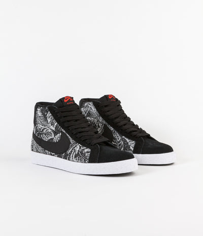 Nike SB Blazer Mid Shoes -  Black / Black - White - Max Orange