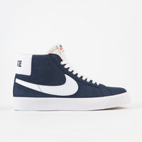 Nike SB Blazer Mid Shoes - Navy / White - Black - University Red thumbnail