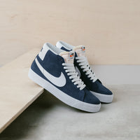 Nike SB Blazer Mid Shoes - Navy / White - Black - University Red thumbnail