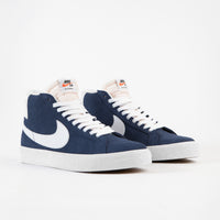 Nike SB Blazer Mid Shoes - Navy / White - Black - University Red thumbnail