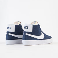 Nike SB Blazer Mid Shoes - Navy / White - Black - University Red thumbnail