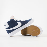 Nike SB Blazer Mid Shoes - Navy / White - Black - University Red thumbnail