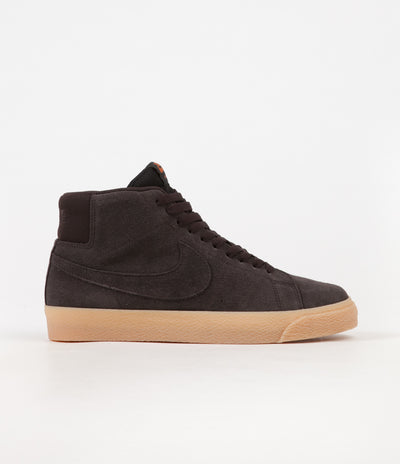 Nike SB Blazer Mid Shoes - Velvet Brown / Velvet Brown - Cinder Orange