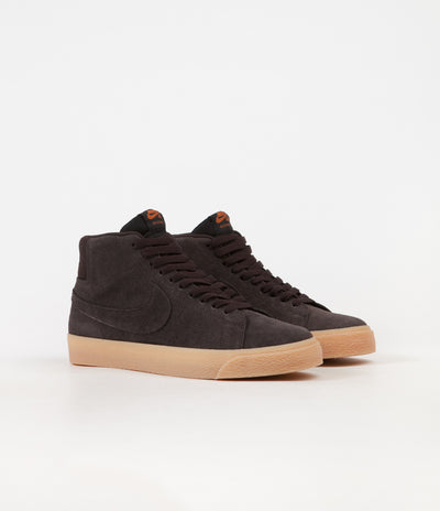 Nike SB Blazer Mid Shoes - Velvet Brown / Velvet Brown - Cinder Orange