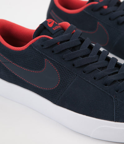 Nike SB Blazer Vapor Shoes - Obsidian / Obsidian - White - Track Red