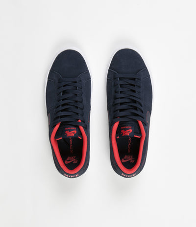 Nike SB Blazer Vapor Shoes - Obsidian / Obsidian - White - Track Red