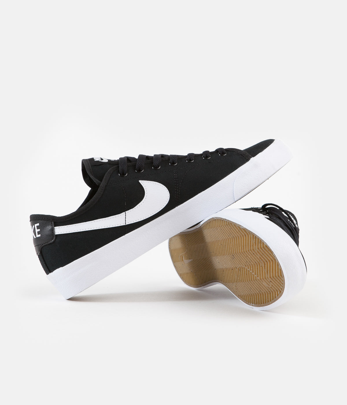 Nike SB Blazer Court Shoes - Black / White - Black - Gum Light Brown ...