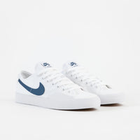 Nike SB Blazer Court Shoes - White / Court Blue - White - White thumbnail