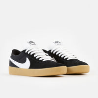 Nike SB Bruin React Shoes - Black / White - Black - Gum Light Brown thumbnail