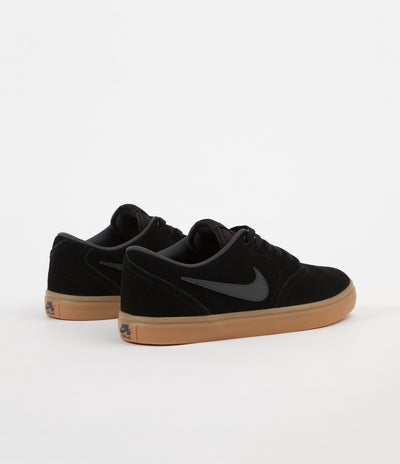 Nike SB Check Solarsoft Shoes - Black / Anthracite - Gum Dark Brown