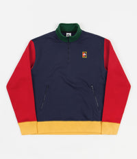 Nike SB Court 1/2 Zip Sweatshirt - Midnight Navy / Gym Red / Pollen