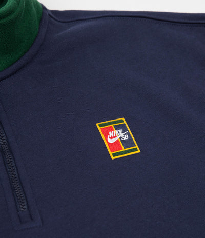 Nike SB Court 1/2 Zip Sweatshirt - Midnight Navy / Gym Red / Pollen