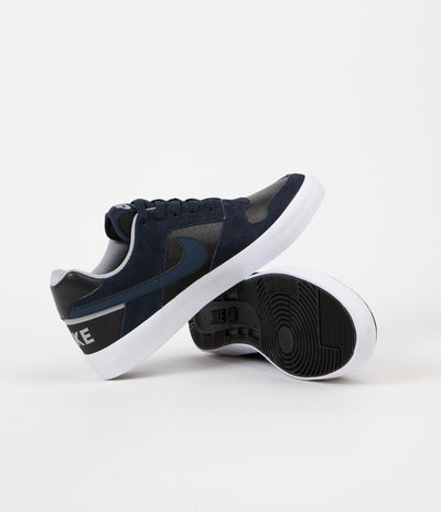 Nike SB Delta Force Vulc Shoes - Obsidian / Obsidian - Black - Wolf Grey