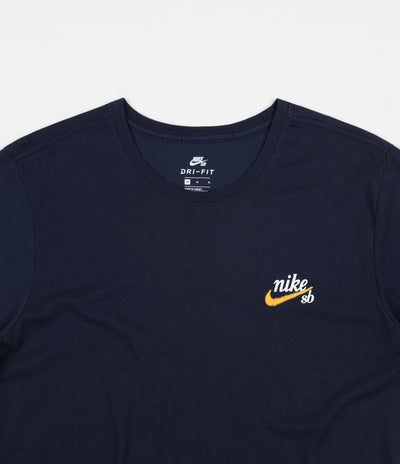 Nike SB Dri-Fit Embroidered Logo T-Shirt - Obsidian / Yellow Ochre