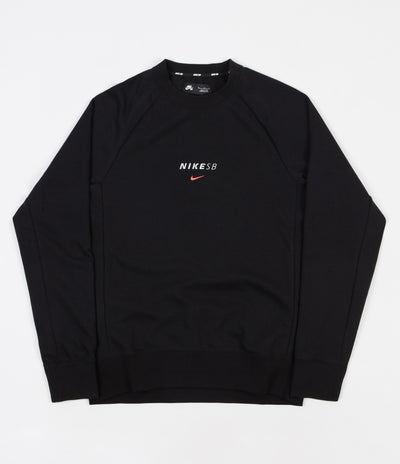 Nike SB Dry Everett Crewneck Sweatshirt - Black / Solar Red