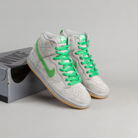 Nike SB Dunk High Premium Shoes - Metallic Silver / Hyper Verde - Gum Yellow thumbnail