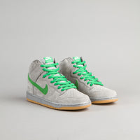 Nike SB Dunk High Premium Shoes - Metallic Silver / Hyper Verde - Gum Yellow thumbnail