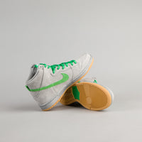 Nike SB Dunk High Premium Shoes - Metallic Silver / Hyper Verde - Gum Yellow thumbnail