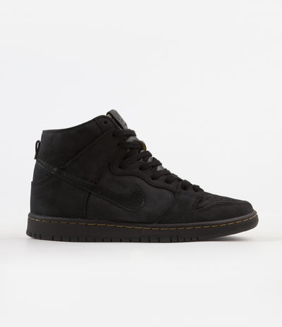 Nike SB Dunk High Pro Deconstructed Premium Shoes - Black / Black - Velvet Brown - Peat Moss