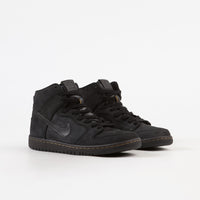 Nike SB Dunk High Pro Deconstructed Premium Shoes - Black / Black - Velvet Brown - Peat Moss thumbnail