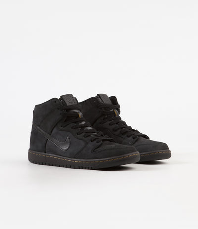 Nike SB Dunk High Pro Deconstructed Premium Shoes - Black / Black - Velvet Brown - Peat Moss