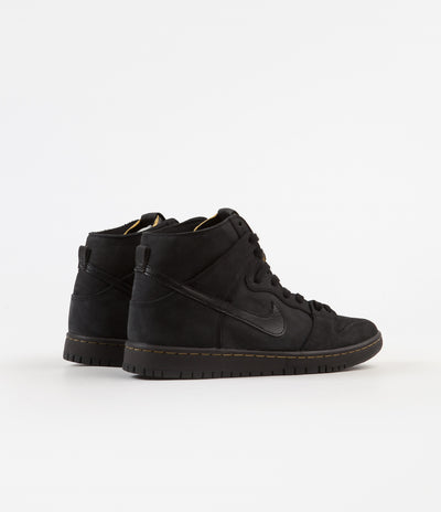 Nike SB Dunk High Pro Deconstructed Premium Shoes - Black / Black - Velvet Brown - Peat Moss