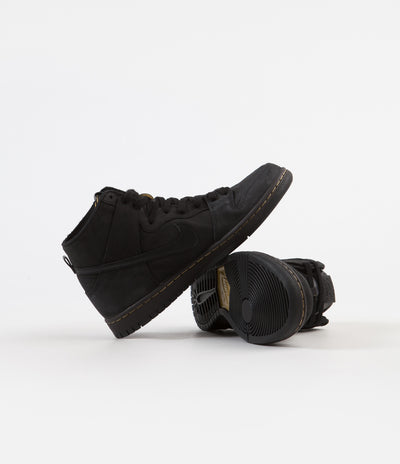 Nike SB Dunk High Pro Deconstructed Premium Shoes - Black / Black - Velvet Brown - Peat Moss