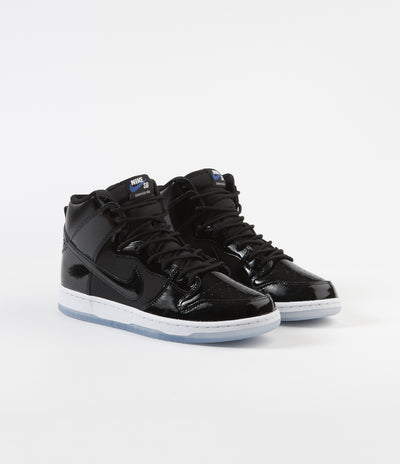 Nike SB Dunk High Pro Shoes - Black / Black - White - Varsity Royal