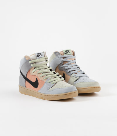 Nike SB Dunk High Pro Shoes - Particle Grey / Black - Terra Blush