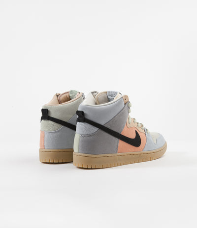 Nike SB Dunk High Pro Shoes - Particle Grey / Black - Terra Blush