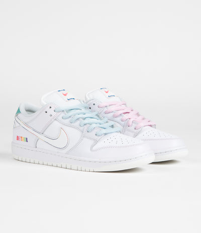 Nike SB Dunk Low 'Be True' Shoes - White / Summit Rainbow - White