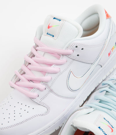 Nike SB Dunk Low 'Be True' Shoes - White / Summit Rainbow - White