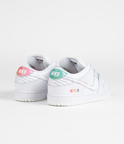 Nike SB Dunk Low 'Be True' Shoes - White / Summit Rainbow - White