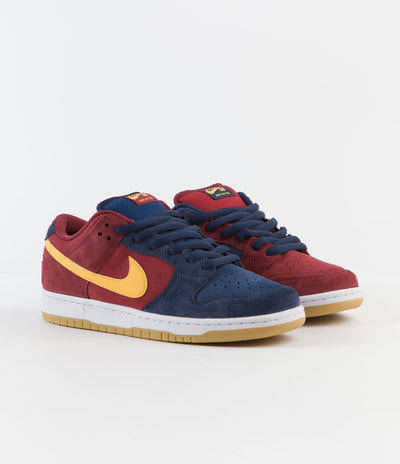 Nike SB Dunk Low Pro 'Barcelona' Shoes - Navy / University Gold - Gym Red - Court Blue