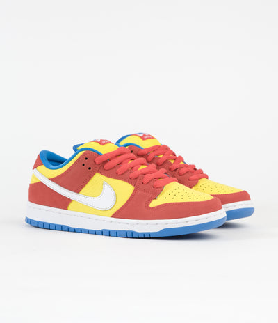 Nike SB Dunk Low Pro 'Bart Simpson' Shoes - Habanero Red / White - Blue Hero