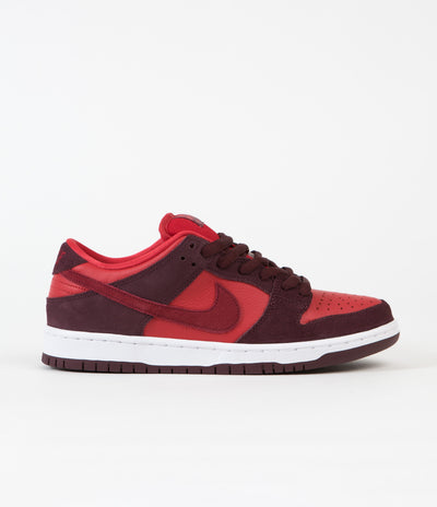 Nike SB Dunk Low Pro Cherry Shoes - Burgundy Crush / Team Red - University Red