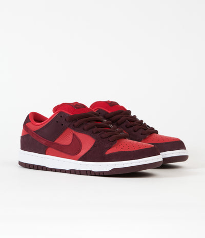 Nike SB Dunk Low Pro Cherry Shoes - Burgundy Crush / Team Red - University Red