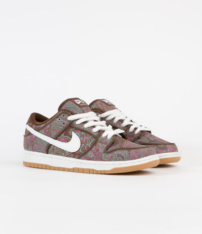 Nike SB Dunk Low Pro Premium 'Paisley' Shoes - Cacao Wow / Summit White - Rough Green