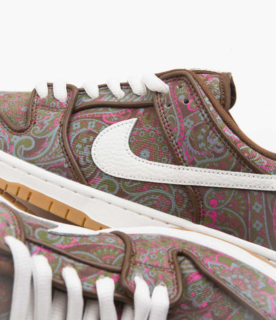 Nike SB Dunk Low Pro Premium 'Paisley' Shoes - Cacao Wow / Summit White - Rough Green