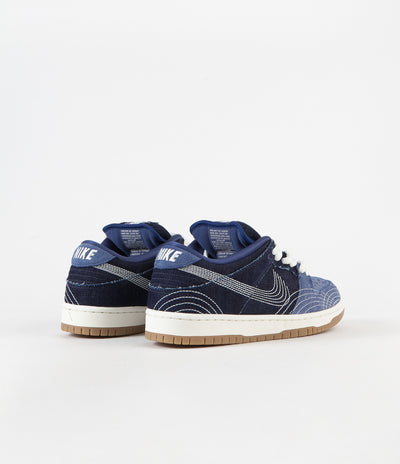 Nike SB Dunk Low Pro Premium 'Sashiko' Shoes - Mystic Navy / Sail - Mystic Navy