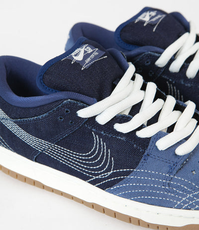 Nike SB Dunk Low Pro Premium 'Sashiko' Shoes - Mystic Navy / Sail - Mystic Navy