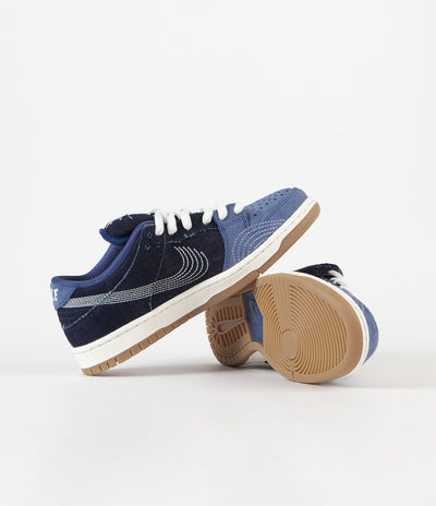 Nike SB Dunk Low Pro Premium 'Sashiko' Shoes - Mystic Navy / Sail - Mystic Navy