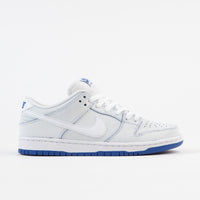 Nike SB Dunk Low Pro Premium Shoes - White / White - Game Royal thumbnail