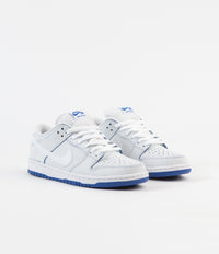 Nike SB Dunk Low Pro Premium Shoes - White / White - Game Royal