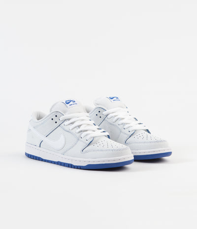 Nike SB Dunk Low Pro Premium Shoes - White / White - Game Royal