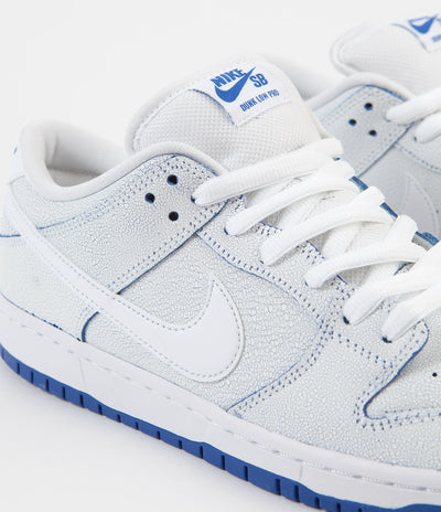 Nike SB Dunk Low Pro Premium Shoes - White / White - Game Royal